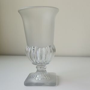 8.25 Inch Tall, No Chips, Elegant Frosted Glass Vase